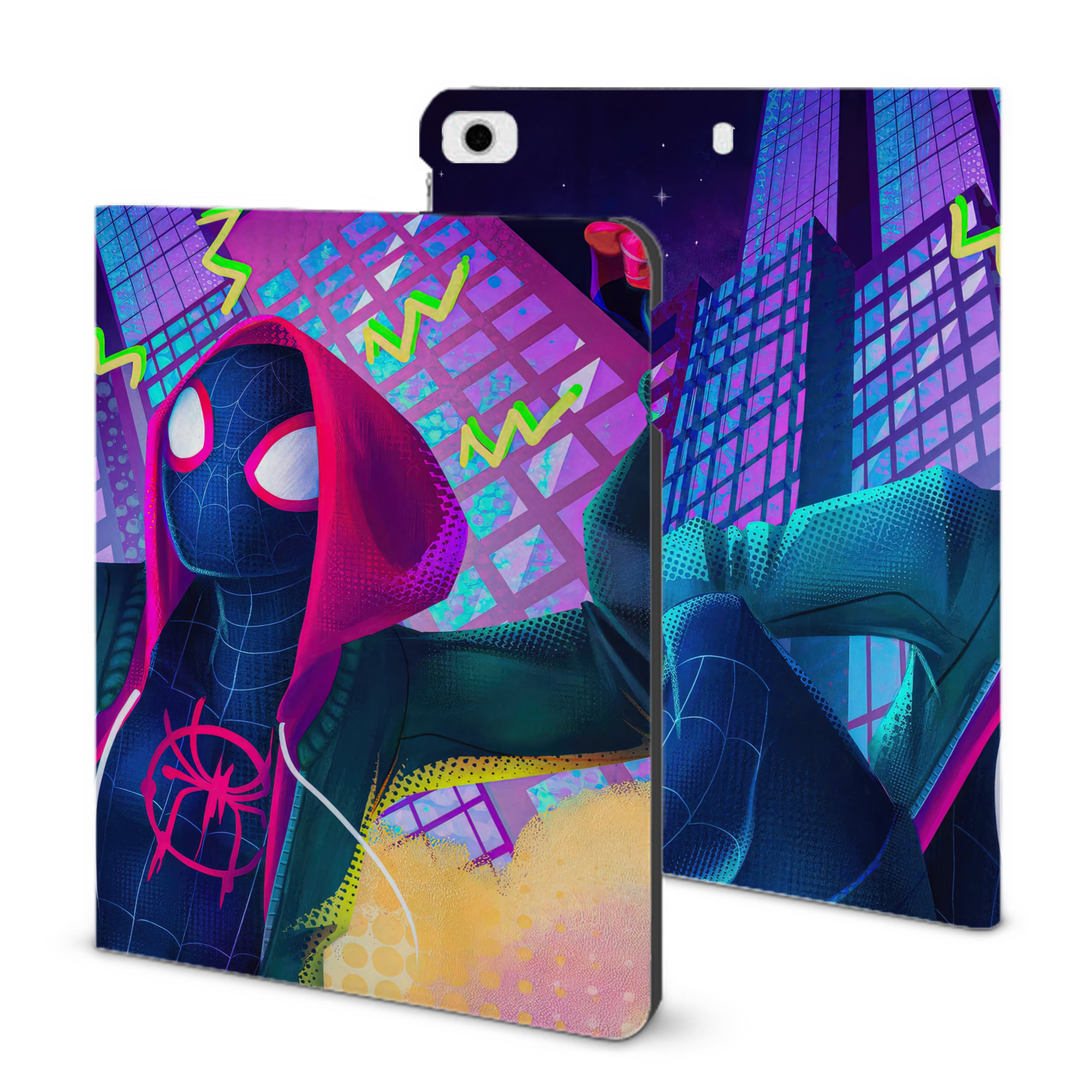 （画像用） Spider Man スパイダーマン IPad ケース ブック型 PUレザー TPU 耐衝撃 軽量 薄型 ペン収納なし 全面保護 IPad 各モデル対応